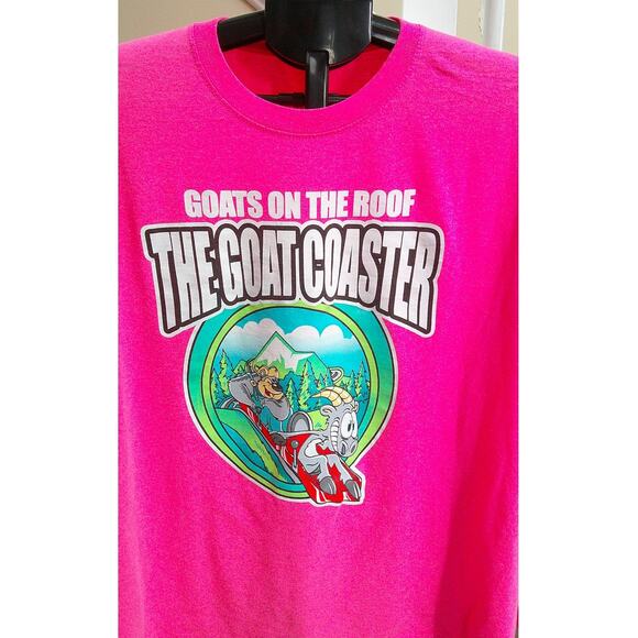 Goats on the Roof - The Goat Coaster Long Sleeve Pink T-shirt Women's Large - Picture 2 of 7